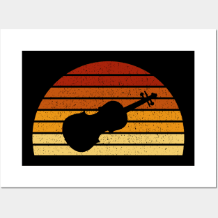 Vintage Sunset Violin Gift For Violinists Posters and Art